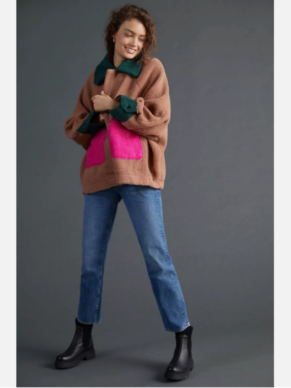 NWT ANTHROPOLOGIE COLORBLOCKED OVERSIZED JACKET
